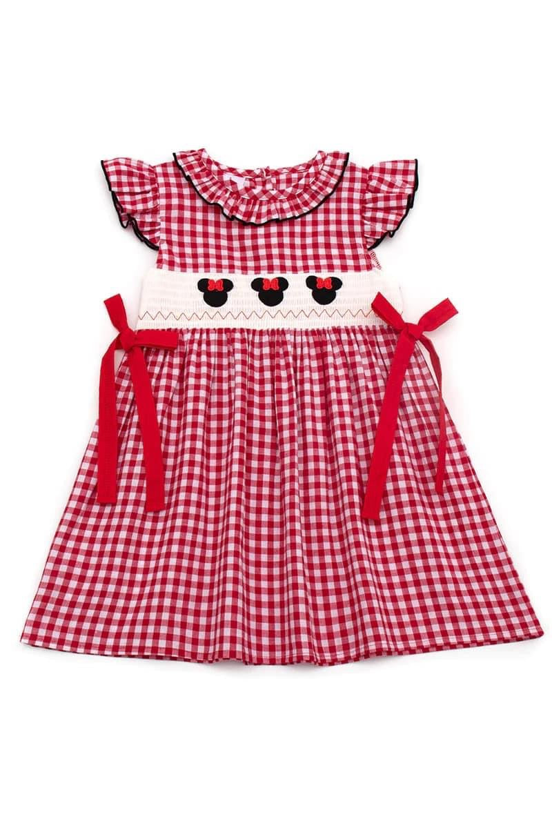 Minnie Mouse Embroidered and Smocked Red Gingham Dress – Lavender and Lime Boutique Minnie Mouse Embroidered and Smocked Red Gingham Dress – Lavender and Lime Boutique