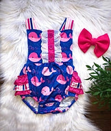 Pink Whale Romper