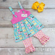 Pink Lemonade Ruffle Capri Set