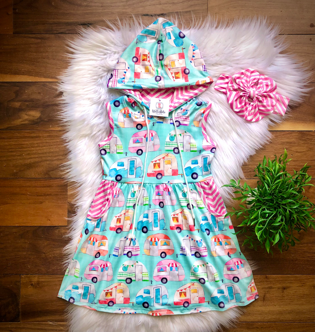 Retro Camper Hooded Dress