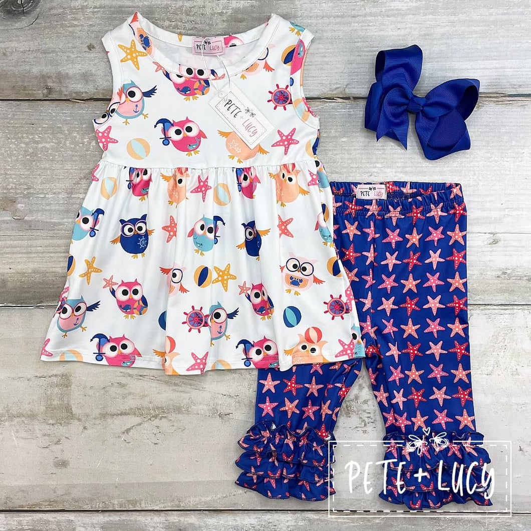 Nautical-Owl Short Set