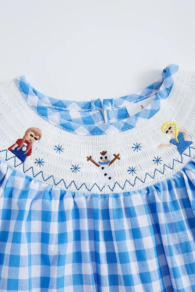Frozen Embroidered and Smocked Dress – Lavender and Lime Boutique Frozen Embroidered and Smocked Dress – Lavender and Lime Boutique