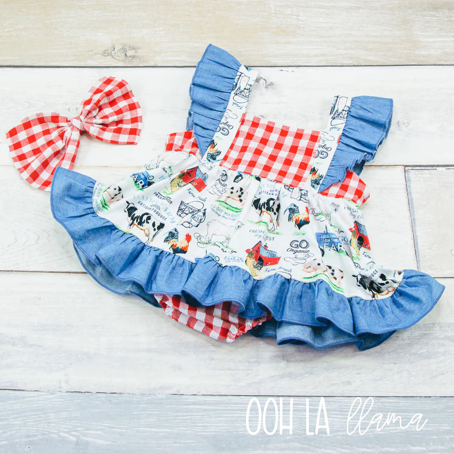 On the Farm Skirted romper