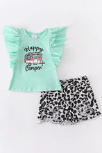 Load image into Gallery viewer, Mint Leopard Camper Short Set
