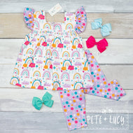 Happy Rainbows and Polka Sots Capri Set