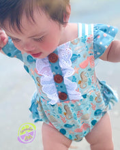 Load image into Gallery viewer, Under the Sea Ruffle Butt Romper
