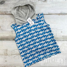 Load image into Gallery viewer, Boy’s “Not So Baby Shark” tank hoodie
