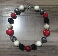 Red and Black Heart Necklace