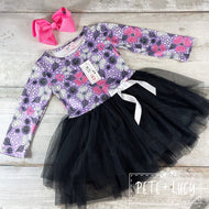 Purple Posies Tulle Dress