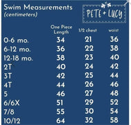 Pete + Lucy Swimsuit Size Chart