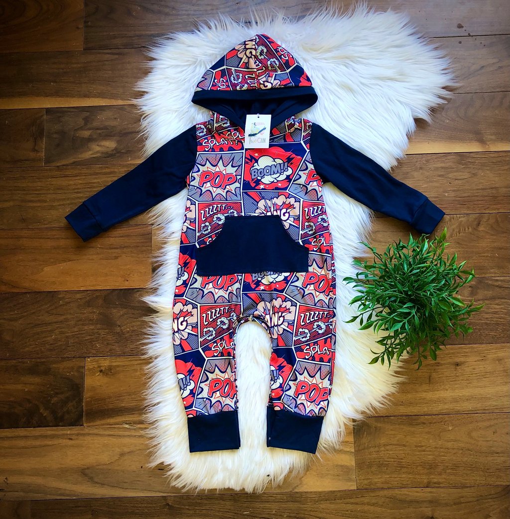 Comic Hooded Romper