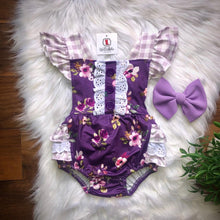 Load image into Gallery viewer, Purple Floral Romper
