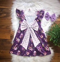 Load image into Gallery viewer, Purple Bow Back Dress
