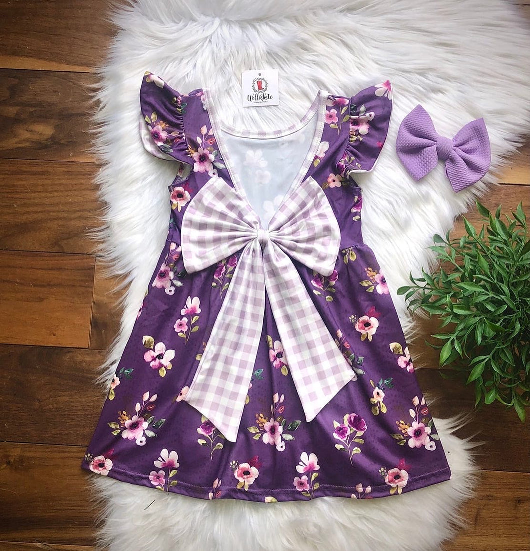 Purple Bow Back Dress