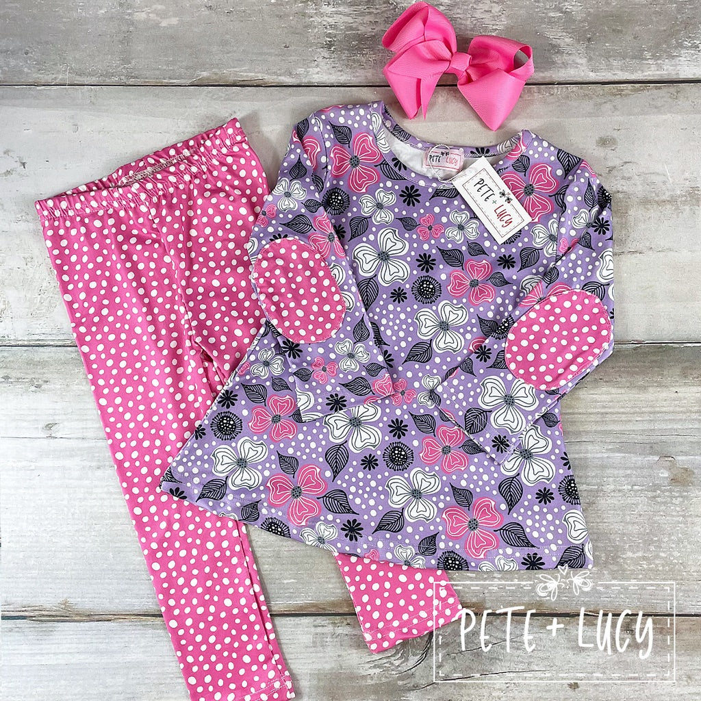 Purple Posies Pant set